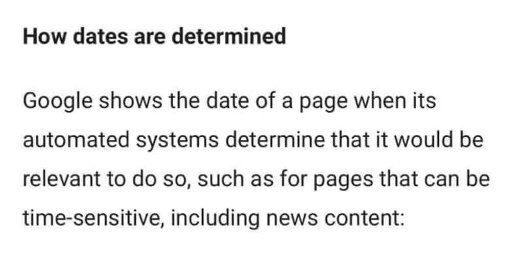 seo date explain by Google Article