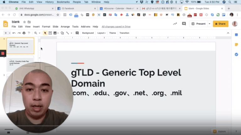 domain 域名類別:  gTLD，ccTLD，新 gTLD