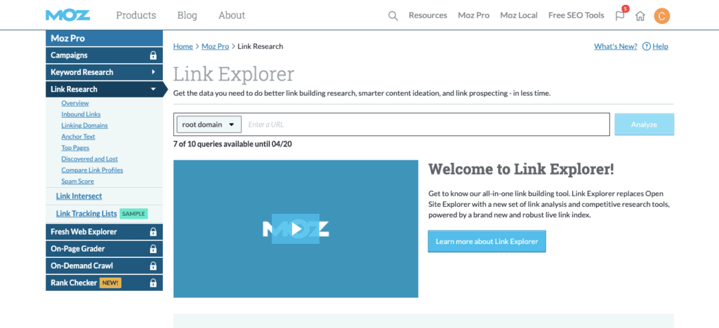 moz link explorer
