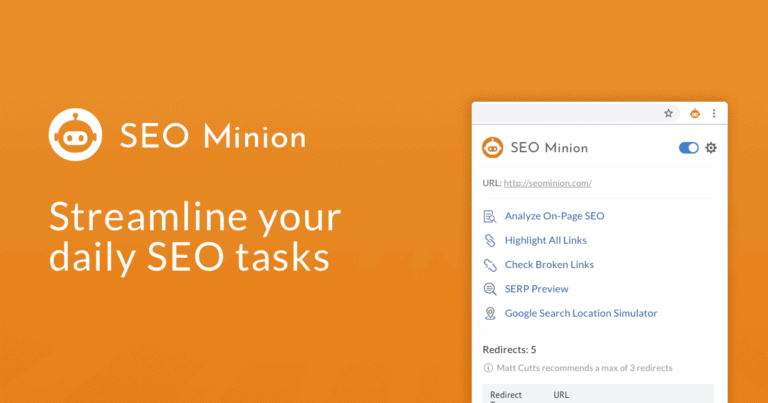 SEO minion 這個免費的 SEO 工具，方便用戶了解世界各地及不同語言的自然排名