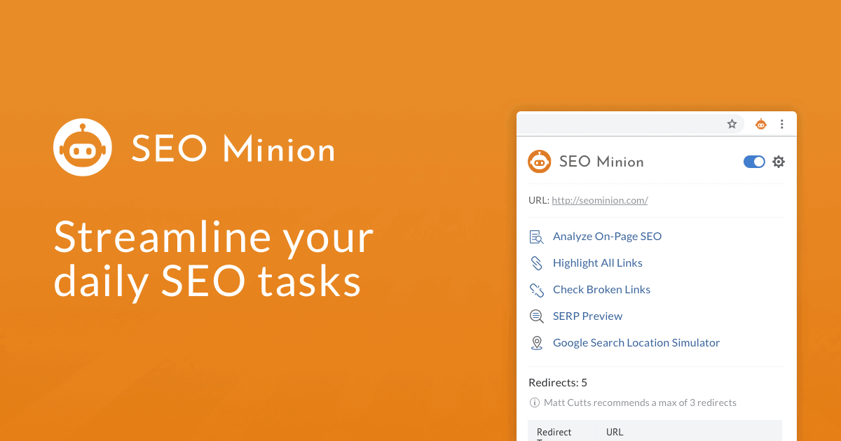 SEO minion 這個免費的 SEO 工具，方便用戶了解世界各地及不同語言的自然排名