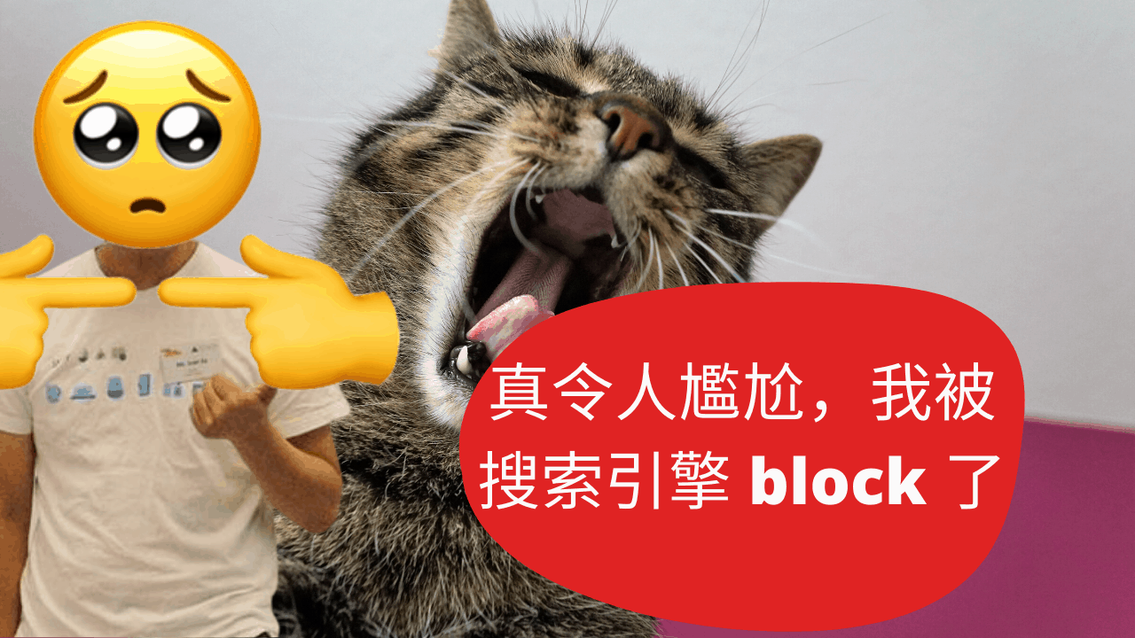 真令人尷尬,我被搜索引擎 block 了 真令人尷尬,我被搜索引擎 block 了