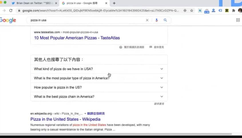 SEO 已死!? pizza in usa 搜尋結果結構化數據