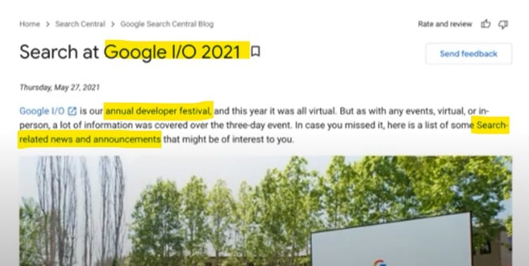 Google 2021年 I/O 活動關於搜尋的場館 Google 2021年 I/O