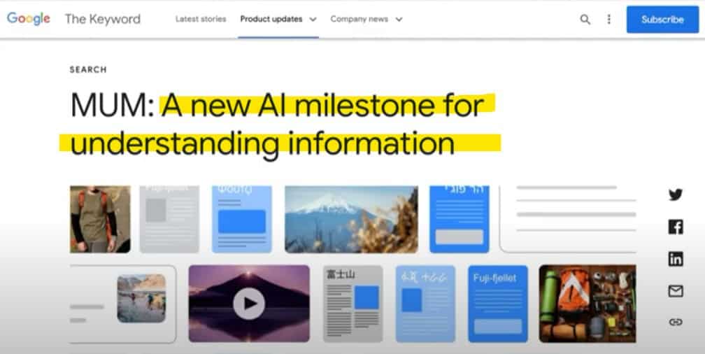 Google 新的 AI 里程碑:MUM,Google 越來越聰明 Google 搜尋演算法更新