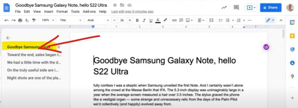 Google 使用 AI 人工智能生成內容的案例 我的 Google Doc 暫時沒有這個功能