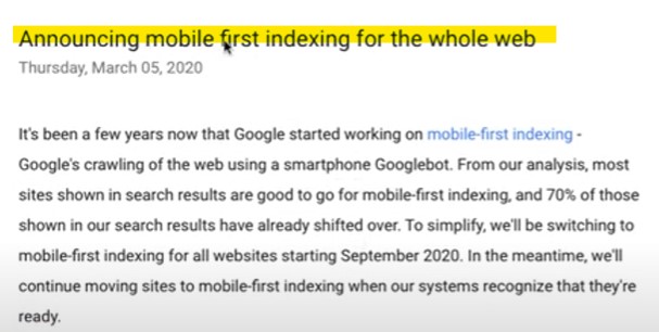 你準備好嗎?2020 年 9 月完全轉用 mobile-first indexing 索引的方法 mobile-first indexing