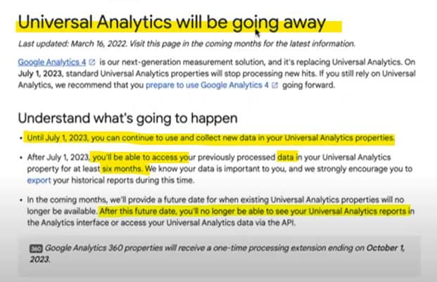 Google 提醒 Google Analytics 的改動