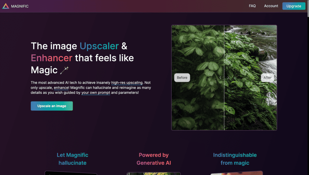 Magnific AI: 提高圖片解像度工具