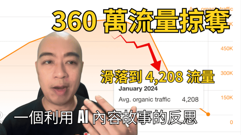 從 360 萬 SEO 流量掠奪到流量滑落到 4,208：一個利用 AI 內容故事的反思