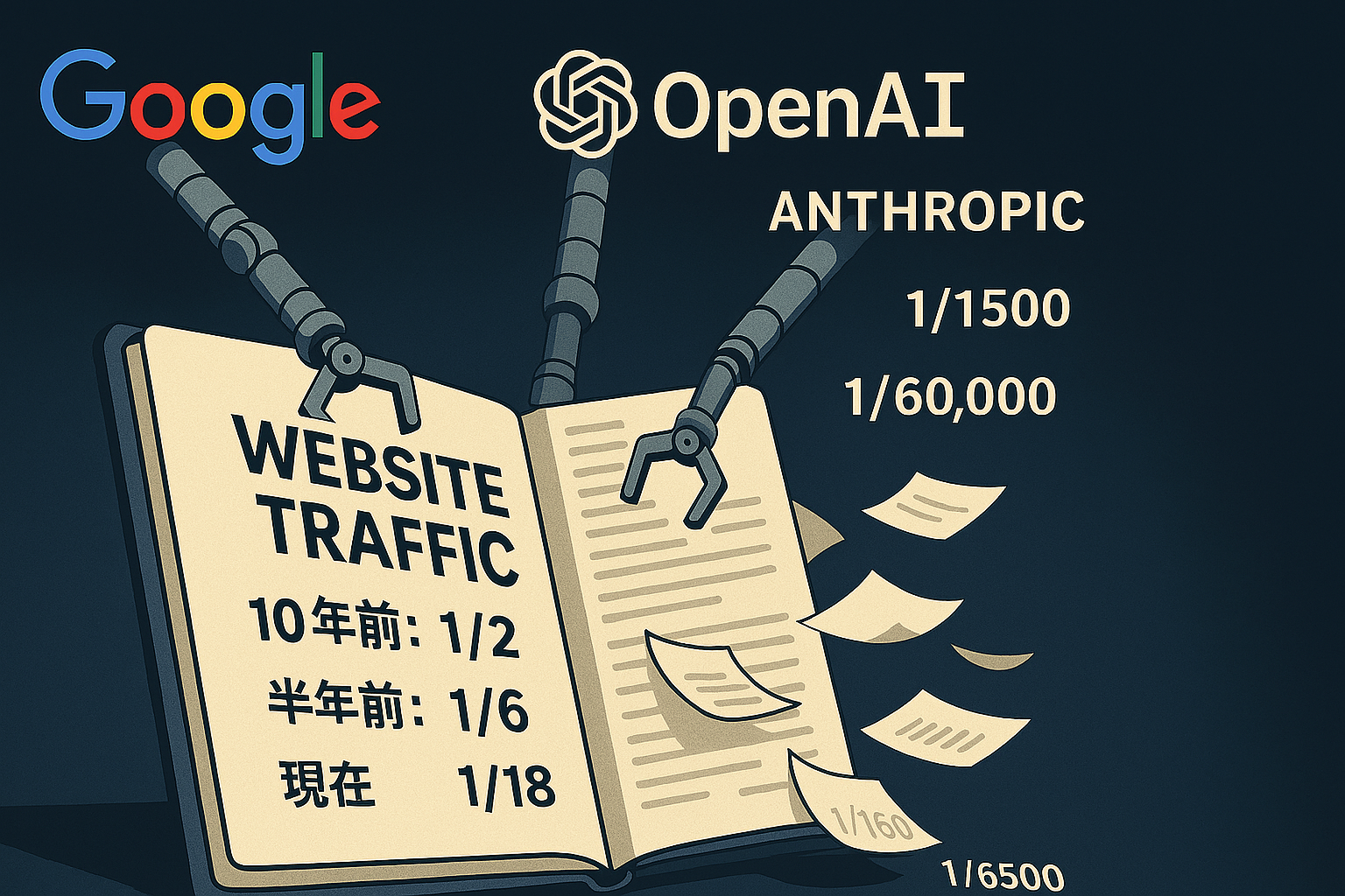 10年內,Google「抓取/流量」比率從1/2惡化至1/18 10年內,Google「抓取/流量」比率從1/2惡化至1/18