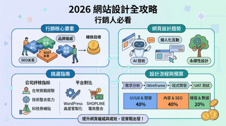 2026 網站設計全攻略：行銷人必看的網頁製作趨勢、費用與公司挑選指南